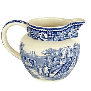 Blue and White Ceramic Creamer Rural England W.R. Midwinter LTD England